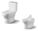 Inodoro Con Tapa Y Mochila + Bidet Zoe Toscana Acra