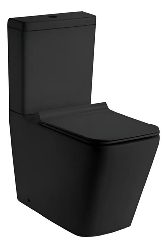 Inodoro Water Baño Con Mochila Negro Mate Modelo Milano Acra