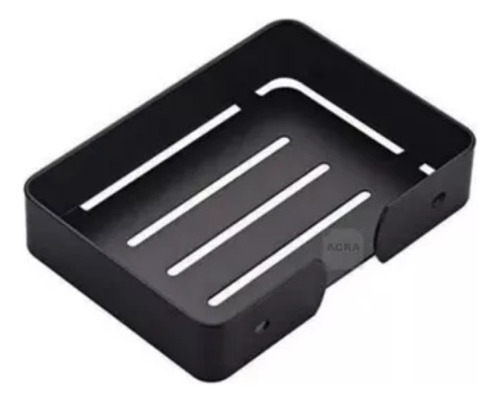 Jabonera Para Ducha En Negro Mate Con Tornillos Fuertes Acra