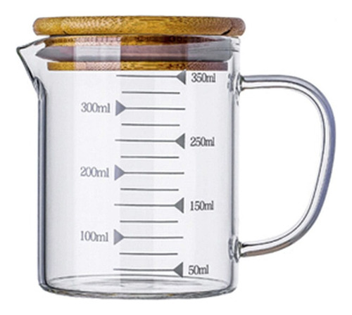 Jarra Medidora De Vidrio Con Tapa Madera Acra