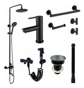 Grifería De Baño Selen Negro Mate Monocomando 1 Agujero