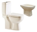 Juego De Inodoro Y Bidet Color Hueso Con Tapa Regalo Acra