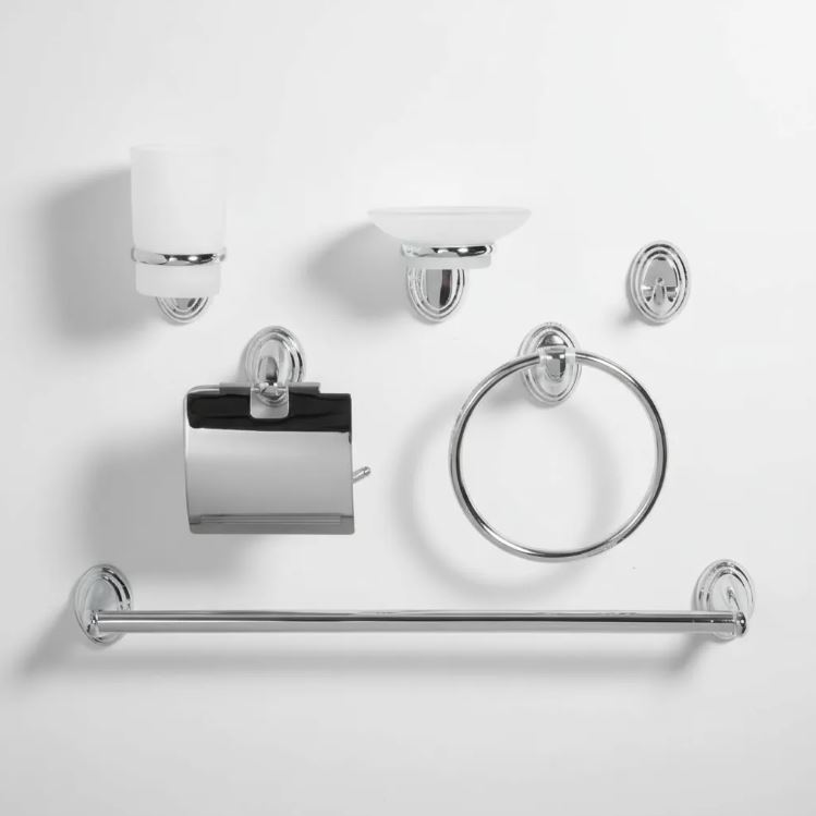 Kit Accesorios Para Baño 8 Piezas De Metal Acra