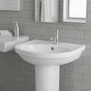 Lavatorio Pileta Zoe Aspen Baño Blanco Con Pedestal Acra