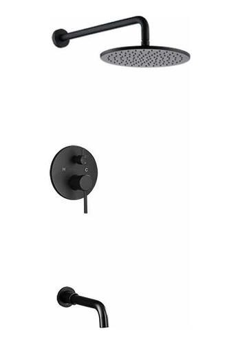 Mezcladora Monocomando Ducha Negro Mate De Empotrar Acra