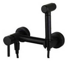 Mezcladora Ducha Higienica 10cm Negro Mate Con Gatillo Acra