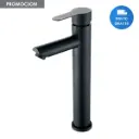 Mono/griferia/canilla Alta Para Lavabo Baño Negro Mate Acra
