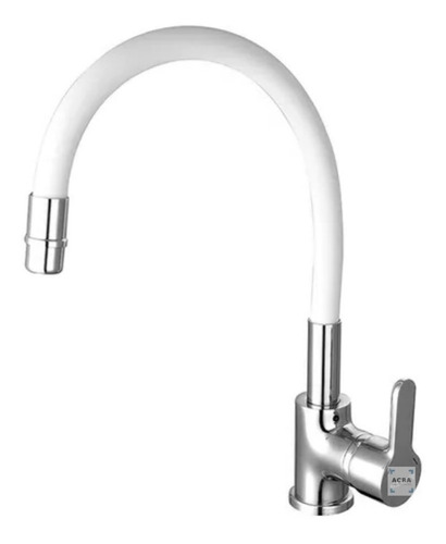 Monocomando Canilla Blanca Cocina Pico Flexible Acra