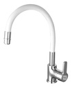 Monocomando Canilla Blanca Cocina Pico Flexible Acra