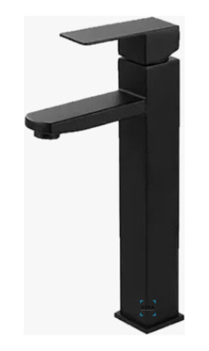 Monocomando Canilla Grifo Baño Negro Mate Cuadrada Alta Acra