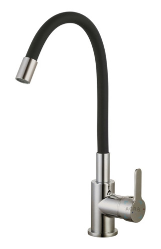 Monocomando De Mesada Pico Flex Negro Base Satinada Acra