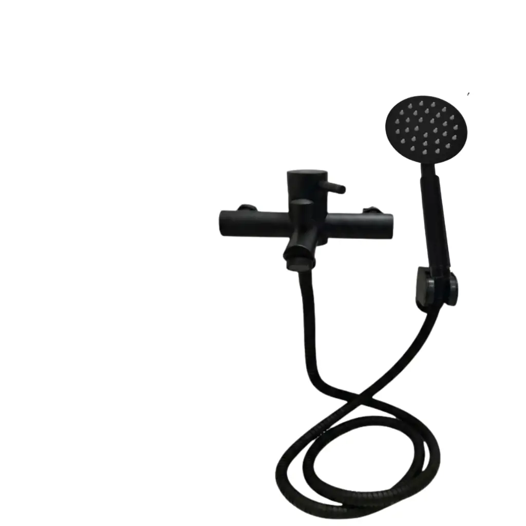 Monocomando Ducha Acero Inoxidable Negro Acra