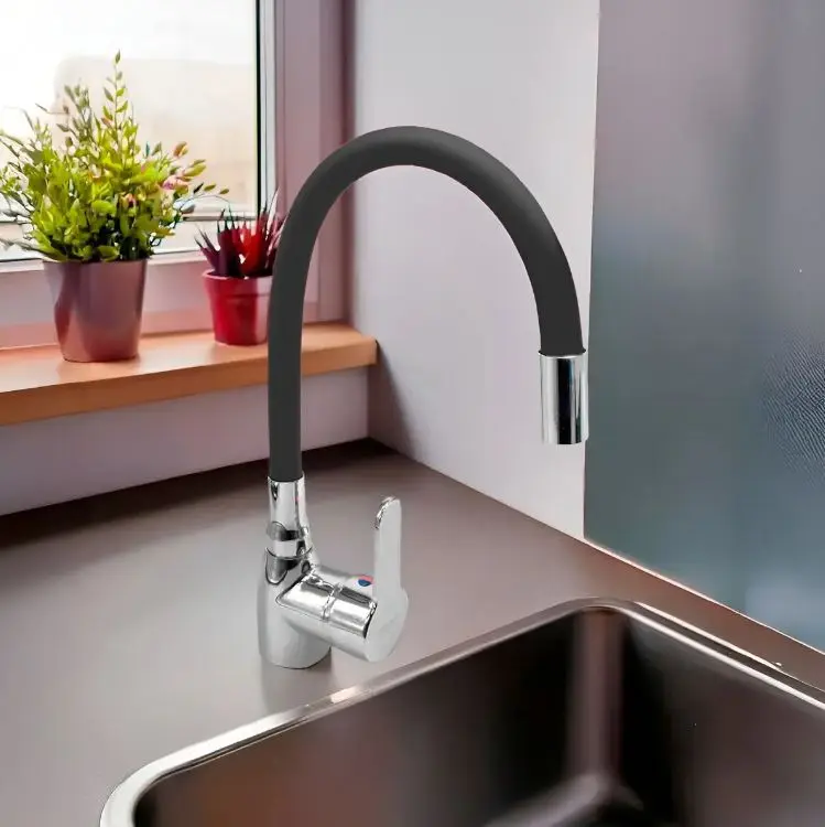 Monocomando Frio/caliente Con Pico Flexible Para Cocina Acra