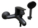 Monocomando Griferia Canilla De Ducha Baño Negro Mate Acra