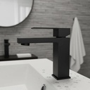 Monocomando Griferia Lavatorio Bacha Negro Cuadrada Acra