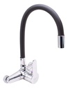 Monocomando Grifería Cocina Pared 15cm Pico Flexible Acra