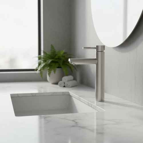 Monocomando Lavatorio Palito Acero Inox Wico Satinado Acra