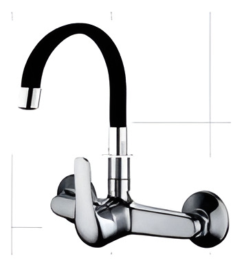 Monocomando/grifería Cocina Pared 15cm Pico Flexible Acra