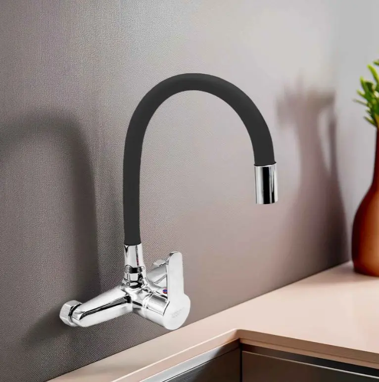 Monocomando/grifería Cocina Pared 20cm Pico Flexible Acra