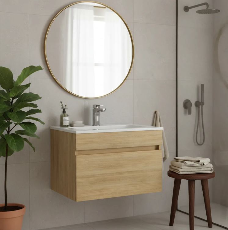 Mueble Aereo Mdf 18 En Colores Con Bacha Loza 61x46 Acra