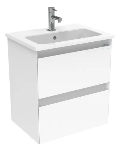 Mueble Blanco Aéreo Con Puerta Y Cajón Bacha Loza 61x46 Acra