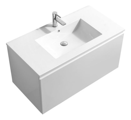 Mueble De Baño Aéreo En Color Blanco Con Detalle Acra