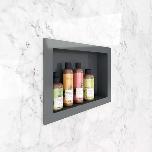 Organizador De Ducha Nicho Embutir Cinza 42.5 X 32.5 Cm Acra
