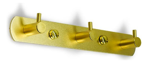 Perchero De Pared Dorado Con 3 Ganchos Baño O Cocina Acra