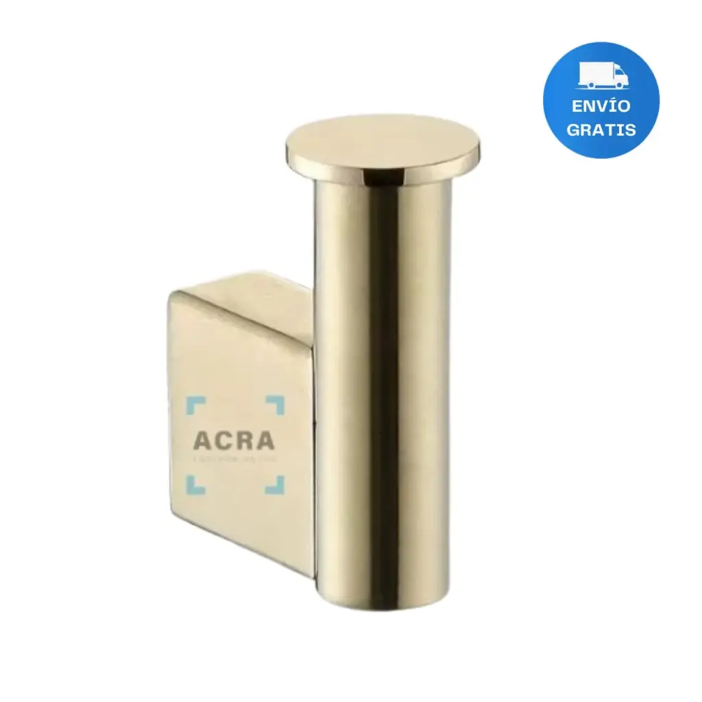 Perchero Toallero Metal Gold Dorado Baño Cocina Oficina Acra