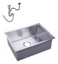 Pileta Acero 304 Cromada Cocina Recta + Válvula Acra