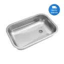 Pileta Acero Inox 52x32x13 + Valvula Original Johnson Acra