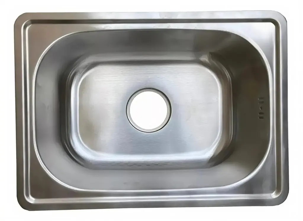 Pileta Cocina Simple Vindex Sobreponer Con Válvula Y Rebose