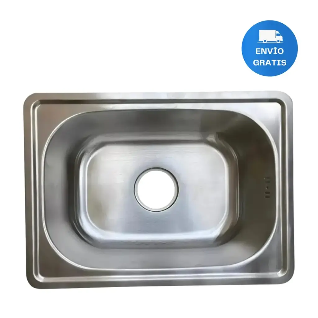 Pileta Cocina Simple Vindex Sobreponer Con Válvula Y Rebose