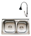Pileta Cocina Sobreponer C/monocomando, Válvula Y Sifón Acra