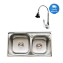 Pileta Cocina Sobreponer C/monocomando, Válvula Y Sifón Acra