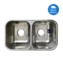 Pileta Doble Acero Inox Johnson Embutir Pegar 59x34x18 Acra 