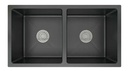Pileta Doble Cocina Negra Acero 304 Cuadrada + Válvulas