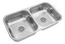 Pileta Doble Johnson 70x37x15 Acero Inoxidable 304 Acra
