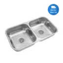 Pileta Doble Johnson 70x37x15 Acero Inoxidable 304 Acra