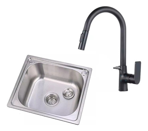 Pileta Simple + Grifería Extensible Y Jabonera Regalo Acra