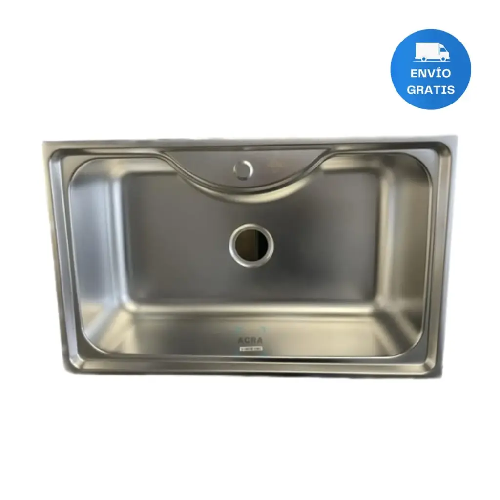 Pileta Simple De Sobreponer Vindex 80x50x22 C/valvula Acra