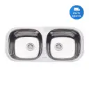 Pileta Tramontina Doble Embutir + Válvulas 72x34x14 Acra