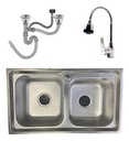 Pileta Y Media Cocina 68x39 + Válvulas +monocomando Acra