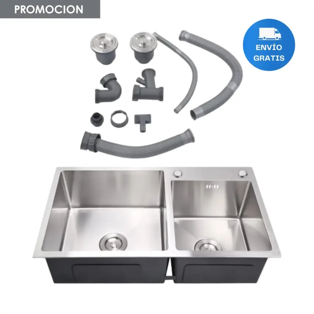 Pileta Y Media Cocina Acero 304 Sobreponer Cromo Acra