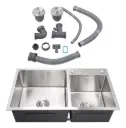 Pileta Y Media Cocina Acero 304 Sobreponer Cromo Acra