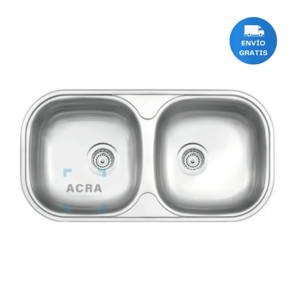 Pileta, Bacha De Cocina Doble Tramontina Sobreponer Acra