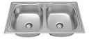 Piltra Doble De Cocina Cromo Vindex 81x46x20.5 Sob. Acra