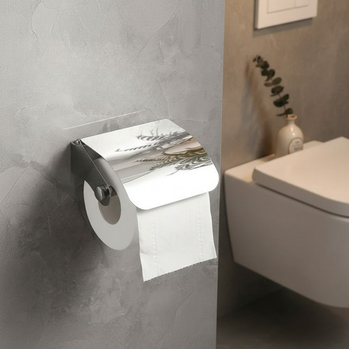 Porta Rollo Papel Higiénico Metálico Con Tapa P/pared Acra