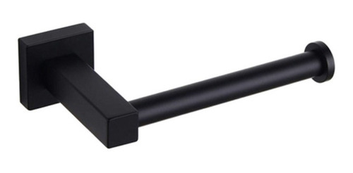 Portarollo Negro Mate Para Baño Con Tornillos Acra