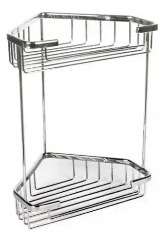Repisa Esquinero Para Baño/ducha Metalica Dos Niveles Acra 
